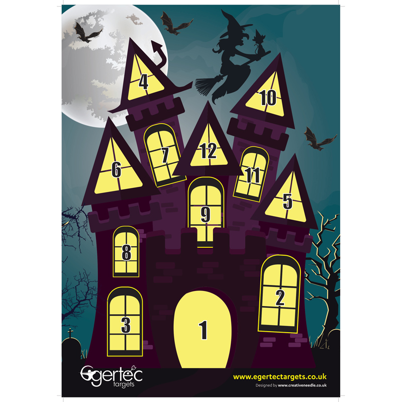 Egertec Halloween target face Haunted House