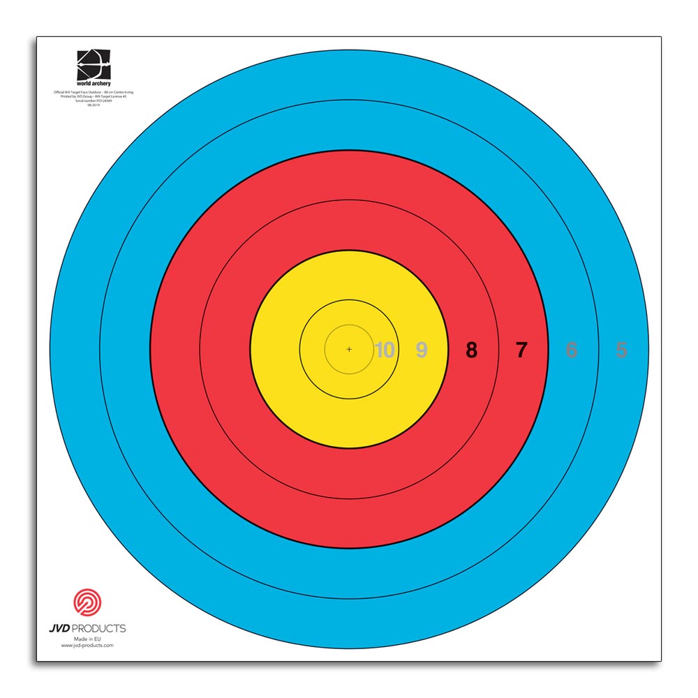 JVD Blazoenen FITA 80cm Center 6-Ring - 250 Stuks