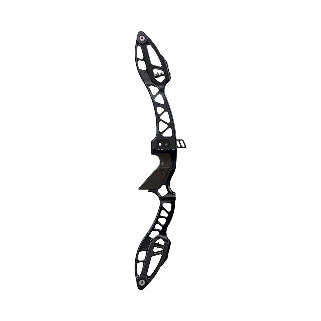 boogschietboog, recurveboog, zwart, metalen booggreep, skeletframe