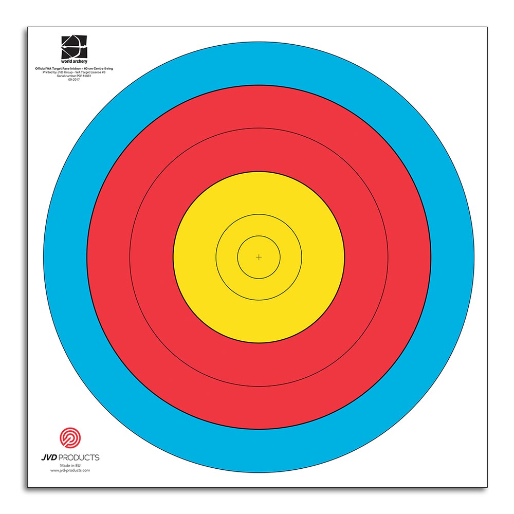 JVD Blazoenen FITA 80cm Center 5-Ring - 250 stuks