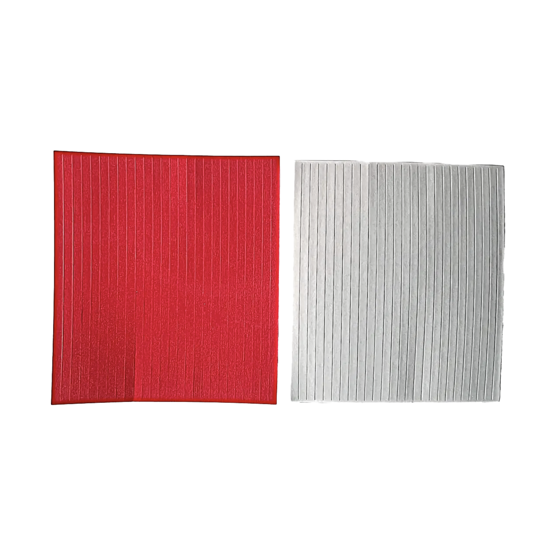 kleur rood, rood, vierkant, gegolfd, twee stuks
