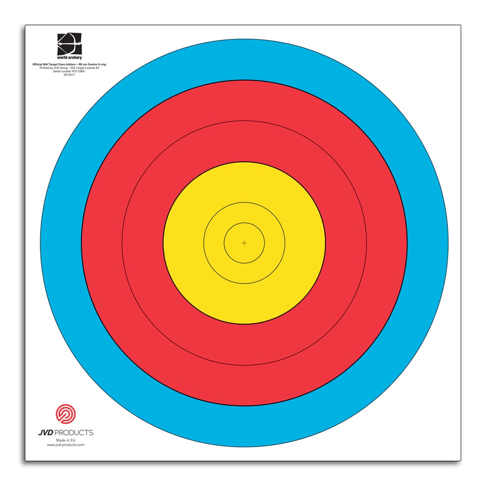 JVD Blazoenen FITA 60cm Center 5-Ring - 250 Stuks