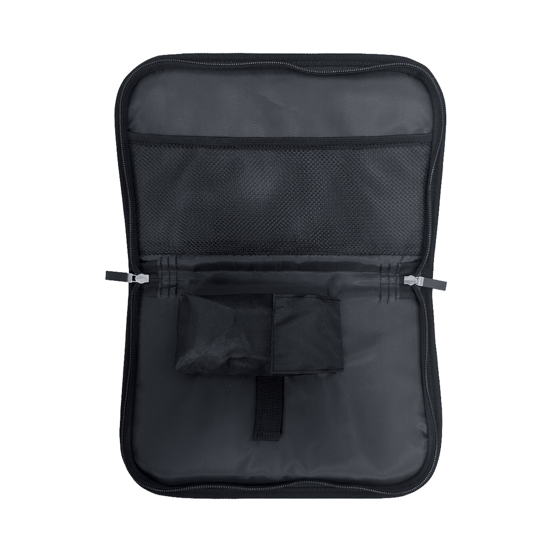 organizer, travel pouch, zippered, mesh pocket, padded